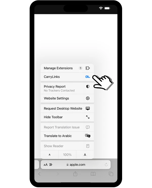 CarryLinks iPhone Safari Extension